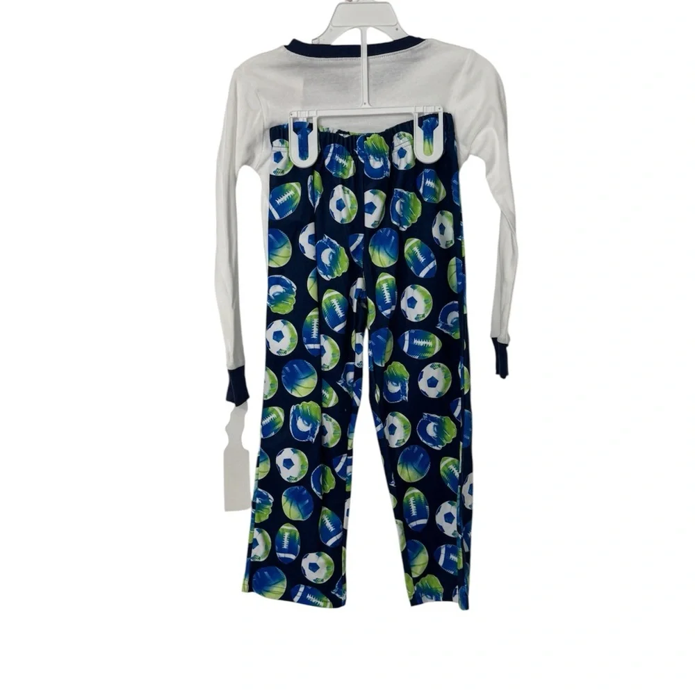 Carter's Snoring Touchdowns Pajama Set - White and Blue, Boys Size 6